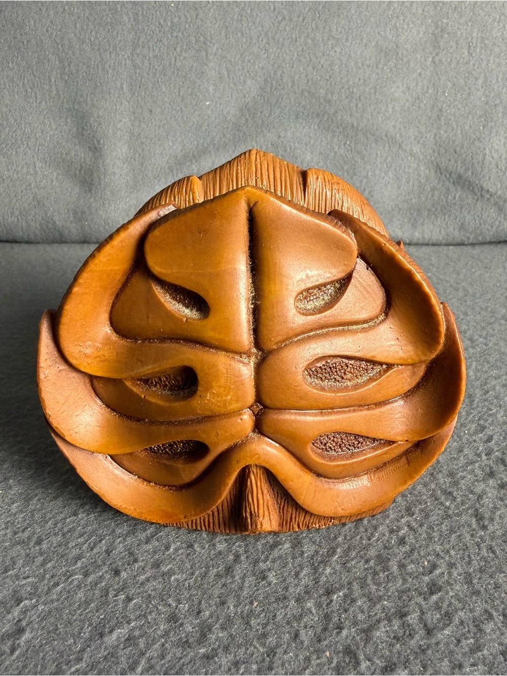 Vintage Coco Joe’s Hapawood Hawaiian Leaf Napkin Holder Tiki Polynesian Decor